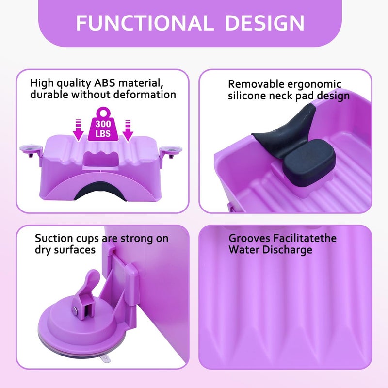 Nolasalon Portable Shampoo Basin for Kids, Baby, Children,Tear Free Hair Washing Basin Tray at Home (Purple) - Image 5